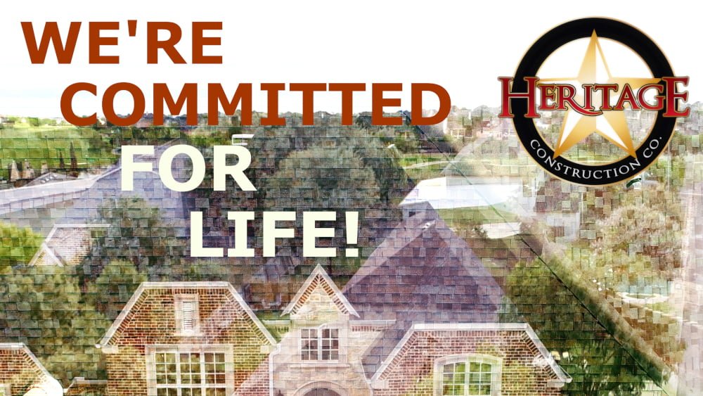 Heritage Construction — Committed for Life, aerial of a Texas estate roof